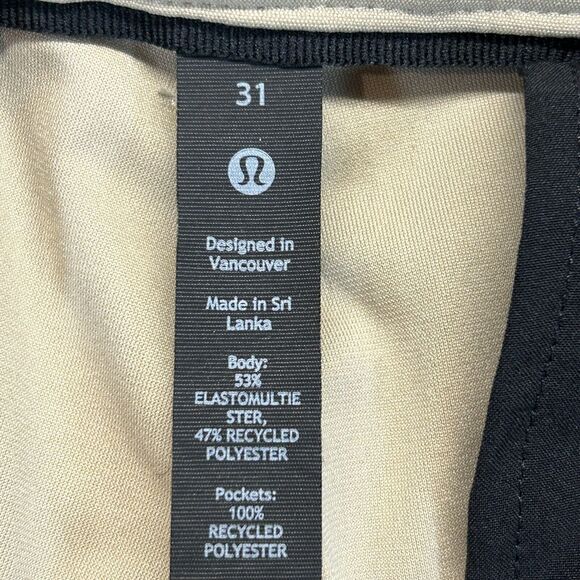 Lululemon Commission Pants Slim Men's 31 Tan ABC Tech Hemmed 26.5" Inseam - Picture 7 of 15